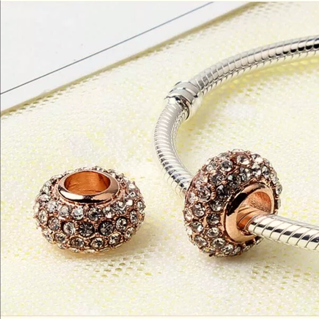 New Rose Gold 925 Charm European Spacer Bead 29$